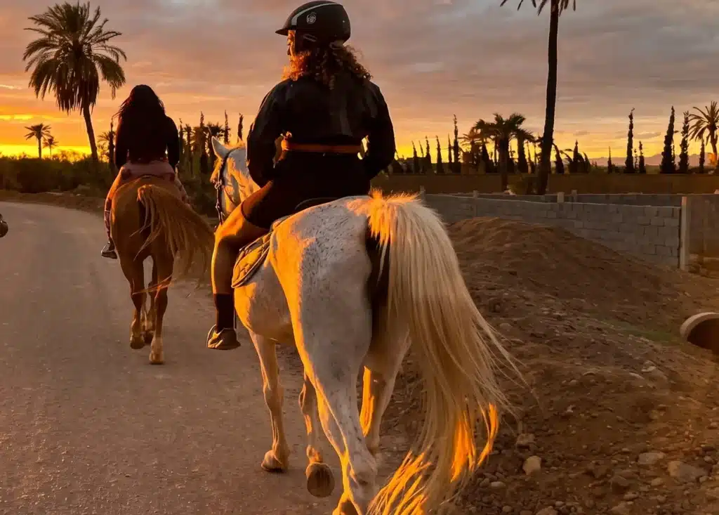 riding a horse in marrakech